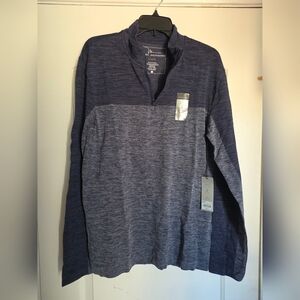 Men's Marc Anthony long-sleeve quarter-zip shirt Large Color Block Seamless Blue